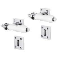 Impresso Brisbane deurkruk op rozet met schroeven 53x53x9mm Chroom met sleutelrozet