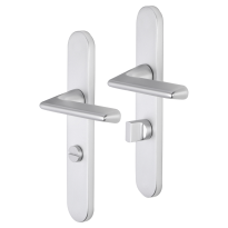 Impresso Bristol deurkruk op schild afgerond 225x41x10mm WC63/8 Aluminium
