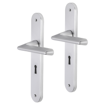 Impresso Bristol deurkruk op schild met schroeven afgerond 225x41x10mm BB56 Aluminium