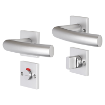 Impresso Burton deurkruk op rozet met schroeven 53x53x9mm Aluminium met toiletgarnituur