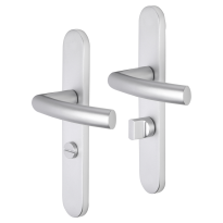 Impresso Burton deurkruk op schild afgerond 225x41x10mm WC63/8 Aluminium