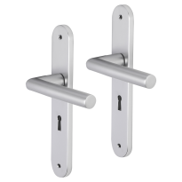 Impresso Burton deurkruk op schild met schroeven afgerond 225x41x10mm BB56 Aluminium