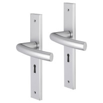 Impresso Burton deurkruk op schild met schroeven rechthoekig 226x41x10mm BB56 Aluminium