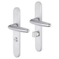 Impresso Cambridge deurkruk op schild afgerond 225x41x10mm WC63/8 Aluminium