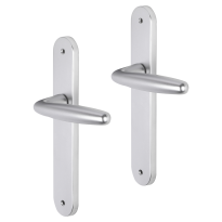 Impresso Cambridge deurkruk op schild met schroeven afgerond 225x41x10mm blind Aluminium