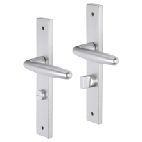 Impresso Cambridge deurkruk op schild met schroeven rechthoekig 226x41x10mm WC63/8 Aluminium