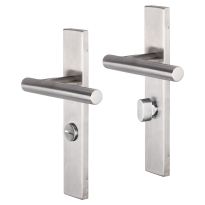 Impresso Chelsea deurkruk op schild rechthoekig 226x41x10mm WC63/8 RVS geborsteld