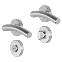Impresso Conway deurkruk op rozet 53x9mm RVS geborsteld met toiletgarnituur