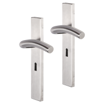 Impresso Conway deurkruk op schild rechthoekig 226x41x10mm BB56 RVS geborsteld