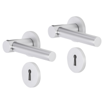 Impresso Dover deurkruk op rozet 53x9mm Aluminium met sleutelrozet
