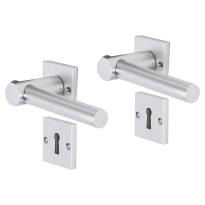 Impresso Dover deurkruk op rozet met schroeven 53x53x9mm Aluminium met sleutelrozet
