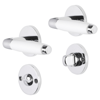 Impresso Durban deurkruk op rozet 53x9mm Chroom met toiletgarnituur