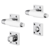 Impresso Durban deurkruk op rozet met schroeven 53x53x9mm Chroom met toiletgarnituur