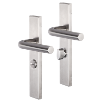 Impresso Dursley deurkruk op schild rechthoekig 226x41x10mm WC63/8 RVS geborsteld
