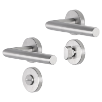 Impresso Harrow deurkruk op rozet 53x9mm RVS geborsteld met toiletgarnituur