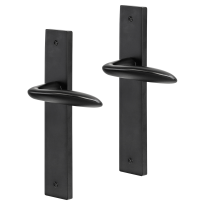 Impresso Lake deurkruk op schild met schroeven rechthoekig 226x41x10mm blind Zwart