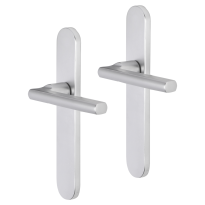 Impresso Leeds deurkruk op schild afgerond 225x41x10mm blind Aluminium