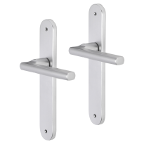 Impresso Leeds deurkruk op schild met schroeven afgerond 225x41x10mm blind Aluminium