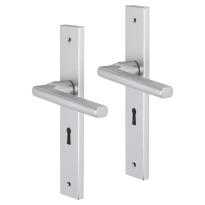 Impresso Leeds deurkruk op schild met schroeven rechthoekig 226x41x10mm BB56 Aluminium