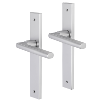 Impresso Leeds deurkruk op schild met schroeven rechthoekig 226x41x10mm blind Aluminium