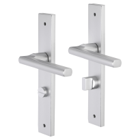 Impresso Leeds deurkruk op schild met schroeven rechthoekig 226x41x10mm WC63/8 Aluminium
