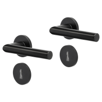Impresso London deurkruk op rozet 53x9mm Zwart met sleutelrozet