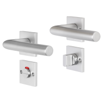 Impresso London deurkruk op rozet met schroeven 53x53x9mm Aluminium met toiletgarnituur