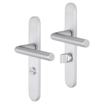 Impresso London deurkruk op schild afgerond 225x41x10mm WC63/8 Aluminium