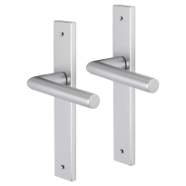 Impresso London deurkruk op schild met schroeven rechthoekig 226x41x10mm blind Aluminium
