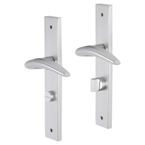 Impresso Windsor deurkruk op schild met schroeven rechthoekig 226x41x10mm WC63/8 Aluminium