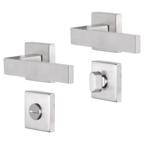 Impresso Luton deurkruk op rozet 53x53x9mm RVS geborsteld met toiletgarnituur