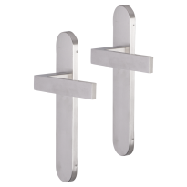 Impresso Luton deurkruk op schild afgerond 225x41x10mm blind RVS geborsteld