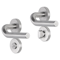 Impresso Newport deurkruk op rozet 53x9mm RVS geborsteld met toiletgarnituur