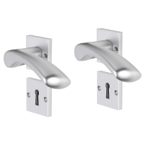 Impresso Oxford deurkruk op rozet met schroeven 53x53x9mm Aluminium met sleutelrozet