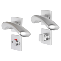 Impresso Oxford deurkruk op rozet met schroeven 53x53x9mm Aluminium met toiletgarnituur
