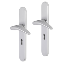 Impresso Oxford deurkruk op schild afgerond 225x41x10mm BB56 Aluminium