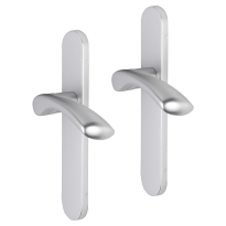 Impresso Oxford deurkruk op schild afgerond 225x41x10mm blind Aluminium