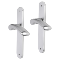Impresso Oxford deurkruk op schild met schroeven afgerond 225x41x10mm blind Aluminium