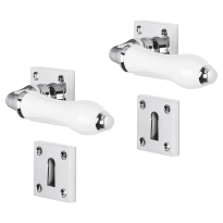 Impresso Perth deurkruk op rozet met schroeven 53x53x9mm Chroom met sleutelrozet