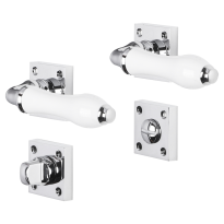 Impresso Perth deurkruk op rozet met schroeven 53x53x9mm Chroom met toiletgarnituur
