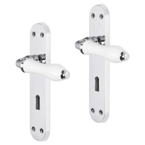 Impresso Perth deurkruk op schild met schroeven afgerond 225x41x10mm BB56 Chroom