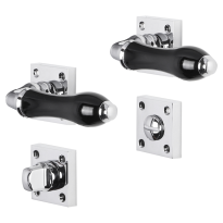 Impresso Petworth deurkruk op rozet met schroeven 53x53x9mm Chroom met toiletgarnituur