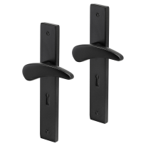 Impresso Phily deurkruk op schild met schroeven rechthoekig 226x41x10mm BB56 Zwart
