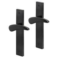 Impresso Phily deurkruk op schild met schroeven rechthoekig 226x41x10mm blind Zwart