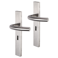 Impresso Preston deurkruk op schild rechthoekig 226x41x10mm BB56 RVS geborsteld