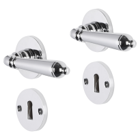 Impresso Queens deurkruk op rozet 53x9mm Chroom met sleutelrozet