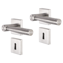 Impresso Retford deurkruk op rozet 53x53x9mm RVS geborsteld met sleutelrozet