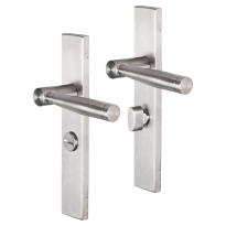 Impresso Retford deurkruk op schild rechthoekig 226x41x10mm WC63/8 RVS geborsteld