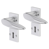 Impresso Sutton deurkruk op rozet met schroeven 53x53x9mm Aluminium met sleutelrozet