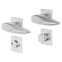 Impresso Sutton deurkruk op rozet met schroeven 53x53x9mm Aluminium met toiletgarnituur